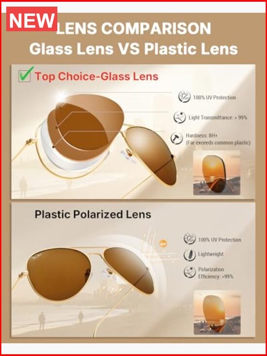 Classic Aviator Sunglasses with Metal Frame and UV Protection main image 4